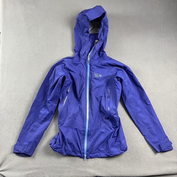 Mountain Hardwear Jacket Womens Small Purple DRY Q Hooded Full Zip Outdoor - Picture 1 of 13